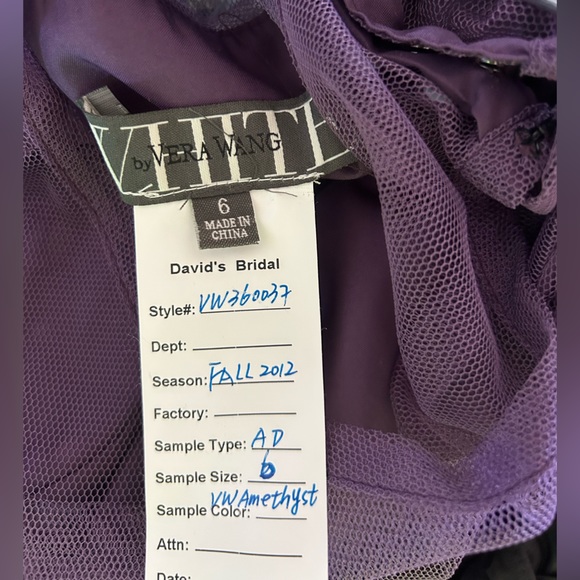 NWT Vera Wang White Label Dress in Amethyst - Size 6 - Picture 8 of 8